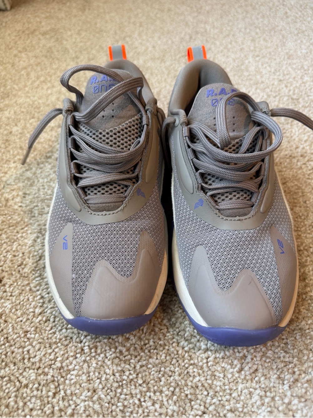 Women's Athletic Sneakers - Gray with Purple Accents